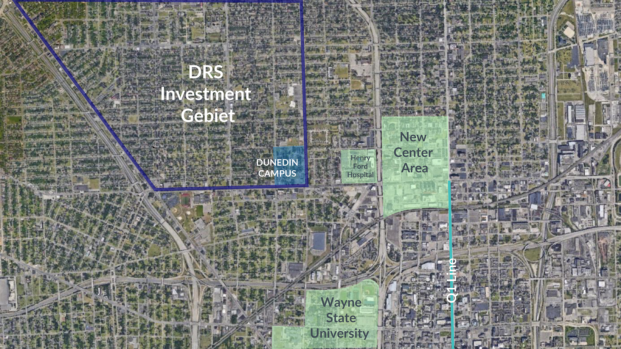 View of DRS investment Area and location in detroit